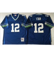 Mitchell&Ness Seahawks 12 Fan Blue Throwback Stitched NFL Jersey