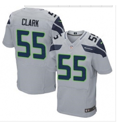 NEW Seattle Seahawks #55 Frank Clark Grey Alternate mens Stitched NFL Elite Jersey