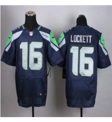 New Seattle Seahawks #16 Tyler Lockett Steel Blue Team Color Men Stitched NFL Elite jersey