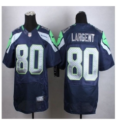 New Seattle Seahawks #80 Steve Largent Steel Blue Team Color Men Stitched NFL Elite jersey
