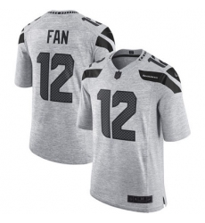 Nike Seahawks #12 Fan Gray Mens Stitched NFL Limited Gridiron Gray II Jersey