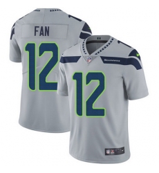 Nike Seahawks #12 Fan Grey Alternate Mens Stitched NFL Vapor Untouchable Limited Jersey