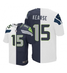 Nike Seahawks #15 Jermaine Kearse White Steel Blue Mens Stitched NFL Elite Split Jersey