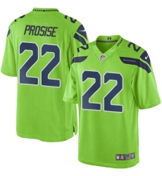 Nike Seahawks #22 C J Prosise Green Mens Stitched NFL Limited Rush Jersey