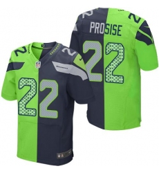 Nike Seahawks #22 C  J  Prosise Steel Blue Green Mens Stitched NFL Elite Split Jersey