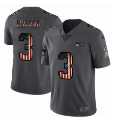 Nike Seahawks 3 Russell Wilson 2019 Salute To Service USA Flag Fashion Limited Jersey