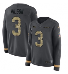 Nike Seahawks #3 Russell Wilson Anthracite Salute to Service Jersey