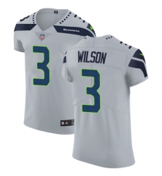 Nike Seahawks #3 Russell Wilson Grey Alternate Mens Stitched NFL Vapor Untouchable Elite Jersey