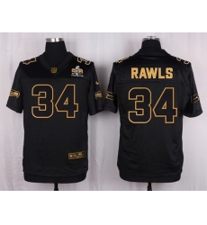 Nike Seahawks #34 Thomas Rawls Black Mens Stitched NFL Elite Pro Line Gold Collection Jersey