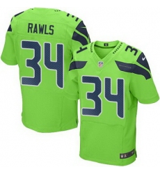 Nike Seahawks #34 Thomas Rawls Green Mens Stitched NFL Elite Rush Jersey