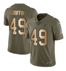 Nike Seahawks #49 Shaquem Griffin Olive Gold Mens Stitched NFL Limited 2017 Salute To Service Jersey