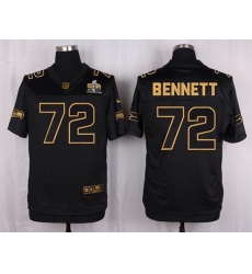 Nike Seahawks #72 Michael Bennett Black Mens Stitched NFL Elite Pro Line Gold Collection Jersey