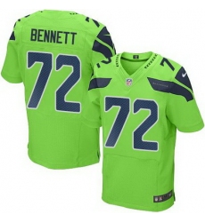 Nike Seahawks #72 Michael Bennett Green Mens Stitched NFL Elite Rush Jersey