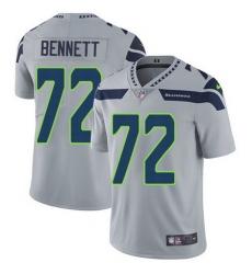 Nike Seahawks #72 Michael Bennett Grey Alternate Mens Stitched NFL Vapor Untouchable Limited Jersey