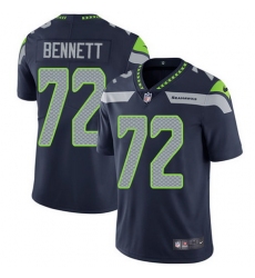 Nike Seahawks #72 Michael Bennett Steel Blue Team Color Mens Stitched NFL Vapor Untouchable Limited Jersey
