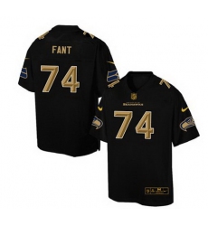 Nike Seahawks #74 George Fant Black Men Stitched NFL Elite Pro Line Gold Collection Jersey