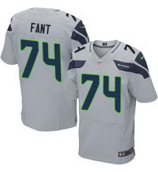 Nike Seahawks #74 George Fant Grey Alternate Men Stitched NFL Elite Jersey