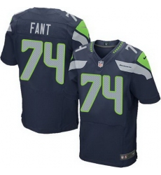 Nike Seahawks #74 George Fant Steel Blue Team Color Men Stitched NFL Elite Jersey