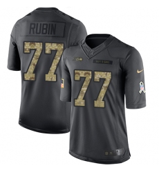 Nike Seahawks #77 Ahtyba Rubin Black Mens Stitched NFL Limited 2016 Salute to Service Jersey