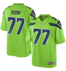 Nike Seahawks #77 Ahtyba Rubin Green Mens Stitched NFL Limited Rush Jersey