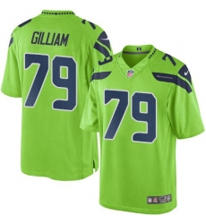 Nike Seahawks #79 Garry Gilliam Green Mens Stitched NFL Limited Rush Jersey