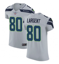 Nike Seahawks #80 Steve Largent Grey Alternate Mens Stitched NFL Vapor Untouchable Elite Jersey