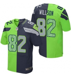 Nike Seahawks #82 Luke Willson Steel Blue Green Mens Stitched NFL Elite Split Jersey