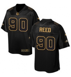 Nike Seahawks #90 Jarran Reed Black Men Stitched NFL Elite Pro Line Gold Collection Jersey