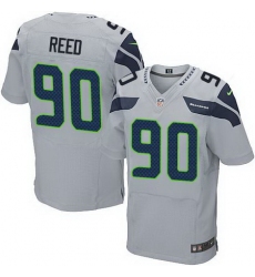 Nike Seahawks #90 Jarran Reed Grey Alternate Men Stitched NFL Elite Jersey