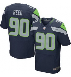 Nike Seahawks #90 Jarran Reed Steel Blue Team Color Men Stitched NFL Elite Jersey