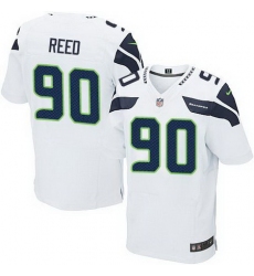 Nike Seahawks #90 Jarran Reed White Men Stitched NFL Elite Jersey