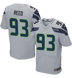 Nike Seahawks #93 Jarran Reed Grey Alternate Mens Stitched NFL Elite Jersey