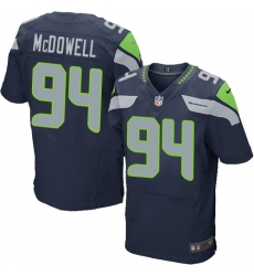 Nike Seahawks #94 Malik McDowell Steel Blue Team Color Mens Stitched NFL Elite Jersey