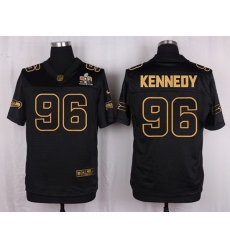 Nike Seahawks #96 Cortez Kennedy Black Mens Stitched NFL Elite Pro Line Gold Collection Jersey