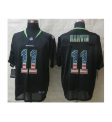Nike Seattle Seahawks 11 Percy Harvin Black Elite USA Flag Fashion NFL Jersey