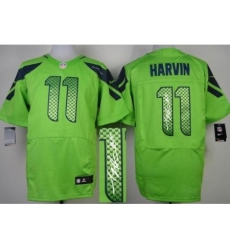 Nike Seattle Seahawks 11 Percy Harvin Green Elite Signed NFL Jersey