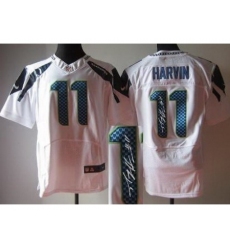 Nike Seattle Seahawks 11 Percy Harvin White Elite Signed NFL Jersey