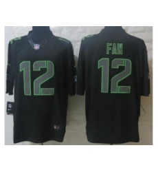 Nike Seattle Seahawks 12 Fan Black Impact Limited NFL Jersey