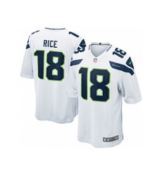 Nike Seattle Seahawks 18 Sidney Rice White Game NFL Jersey