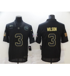 Nike Seattle Seahawks 3 Russell Wilson Black 2020 Salute To Service Limited Jersey
