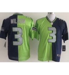 Nike Seattle Seahawks 3 Russell Wilson Blue Green Elite Split NFL Jersey