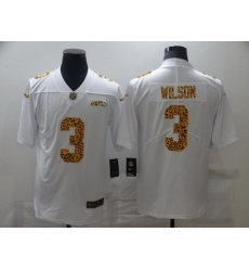 Nike Seattle Seahawks 3 Russell Wilson White Leopard Vapor Untouchable Limited Jersey