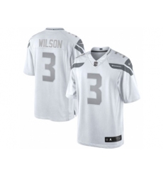 Nike Seattle Seahawks 3 Russell Wilson White Limited Platinum NFL Jersey