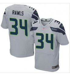 Nike Seattle Seahawks #34 Thomas Rawls Grey Alternate Mens Stitched NFL Elite Jersey