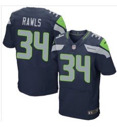 Nike Seattle Seahawks #34 Thomas Rawls Steel Blue Team Color Mens Stitched NFL Elite Jersey