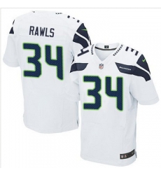 Nike Seattle Seahawks #34 Thomas Rawls White Mens Stitched NFL Elite Jersey