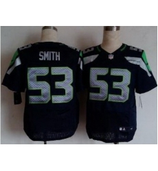 Nike Seattle Seahawks 53 Malcolm Smith Blue Elite NFL Jersey