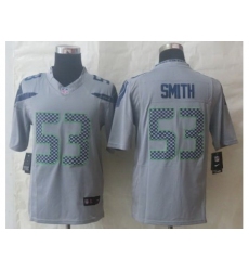 Nike Seattle Seahawks 53 Malcolm Smith Grey LIMITED NFL Jersey