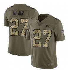Seahawks 27 Marquise Blair Olive Camo Men Stitched Football Limited 2017 Salute To Service Jersey