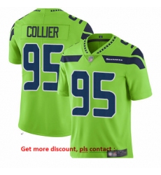 Seahawks 95 L J  Collier Green Men Stitched Football Limited Rush Jersey